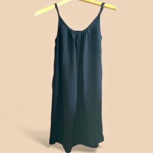 SHEIN Women’s Small Black Loose Fit Textured Sleeveless Midi Dress or Cover Up